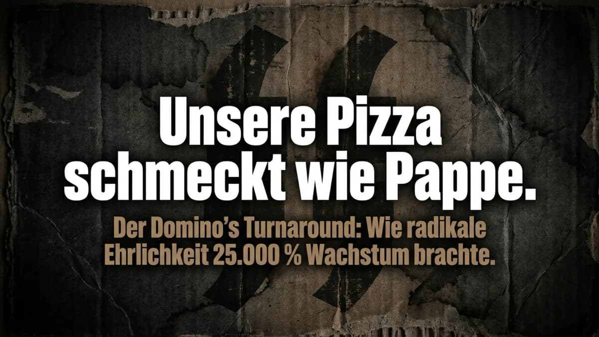 Domino's Turnaround: "Unsere Pizza schmeckt wie Pappe" – Wie Ehrlichkeit 25.000% Wachstum brachte