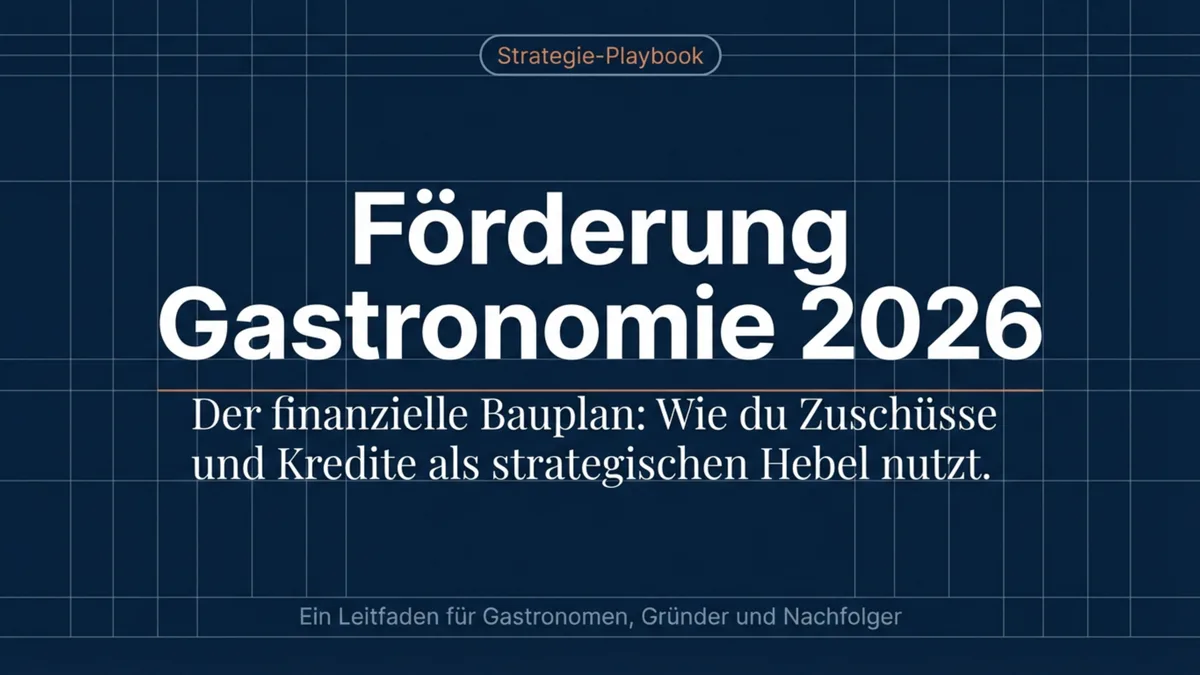 Förderung Gastronomie 2026: Alle Zuschüsse die du als Gastronom nutzen kannst