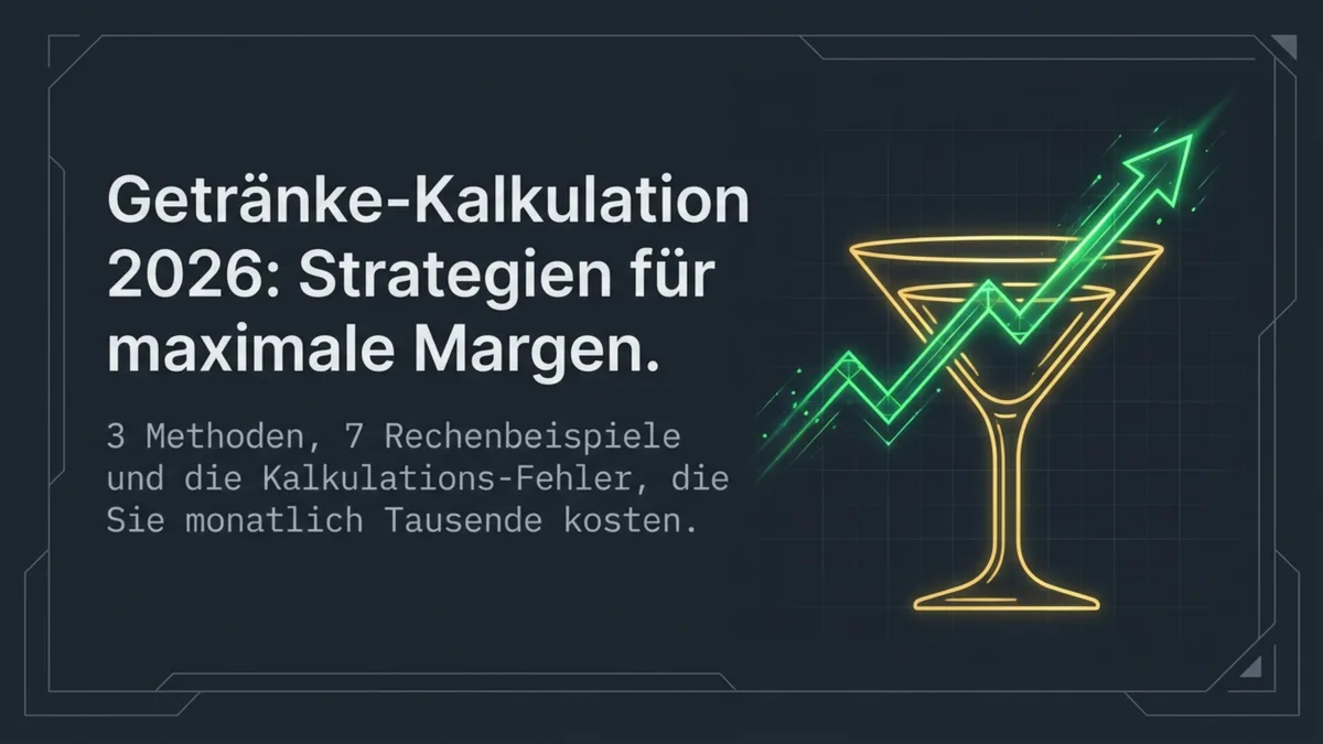 Getränke-Kalkulation Gastronomie: 3 Methoden, 7 Rechenbeispiele und die MwSt.-Falle die 16% Marge kostet