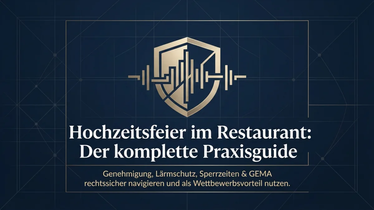 Hochzeitsfeier im Restaurant: Genehmigung, Lärmschutz, Sperrzeiten & GEMA – der komplette Praxisguide