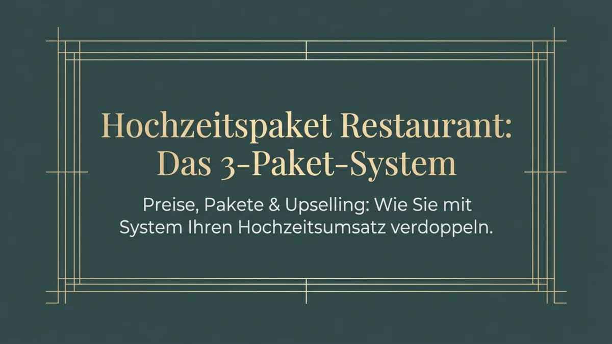 Hochzeitspaket Restaurant: Preise, Pakete & Upselling