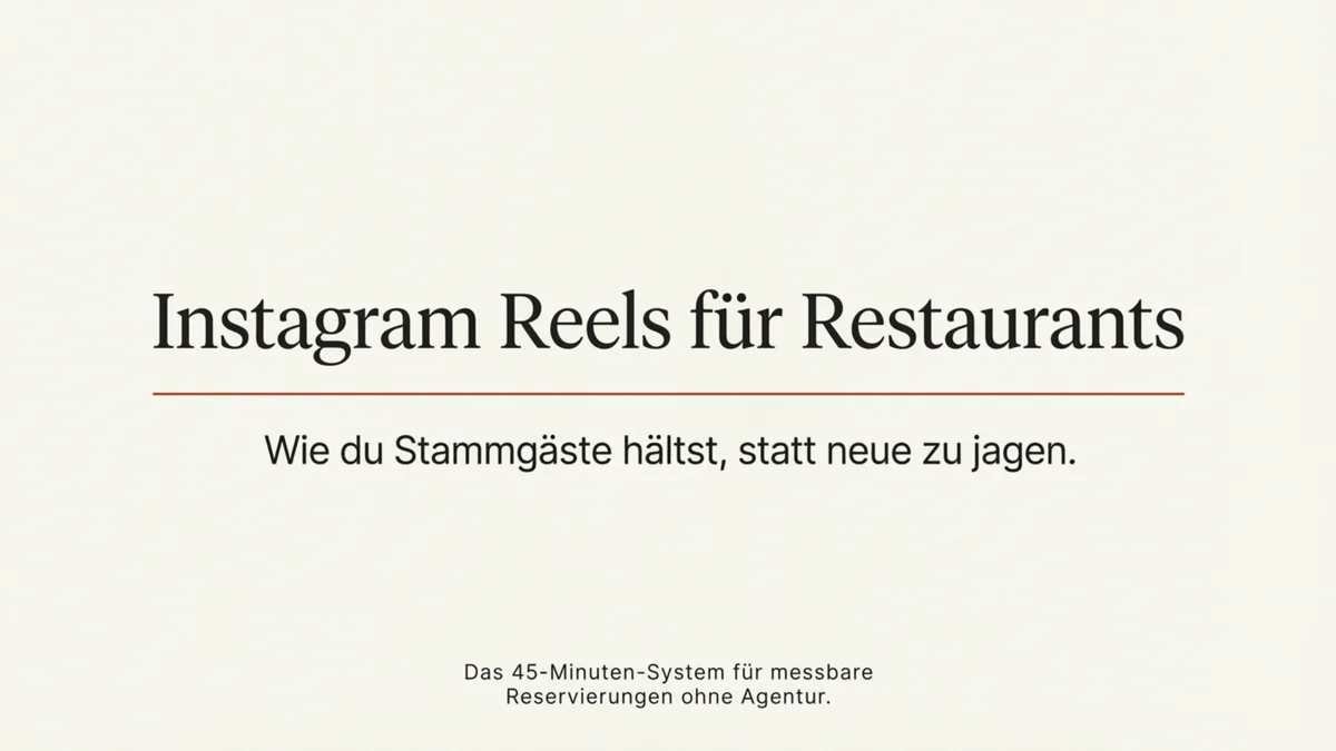 Instagram Reels für Restaurants: Wie du Stammgäste hältst statt neue zu jagen