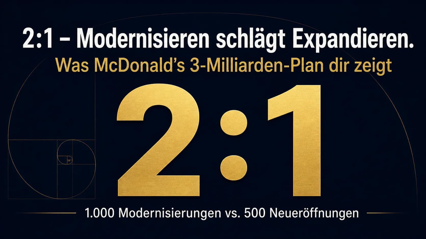 McDonald's 3 Milliarden: Was 2:1 für Modernisierung dir sagt