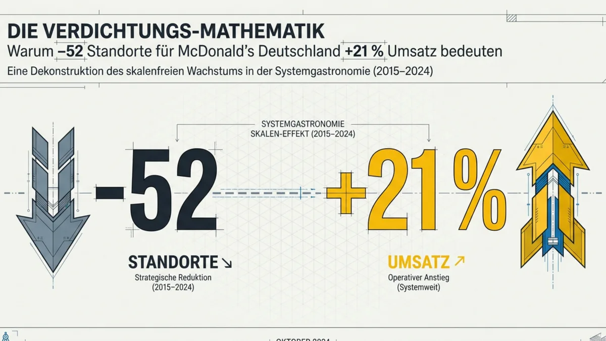 McDonald's Deutschland: Warum −52 Standorte +21 % Umsatz bedeuten