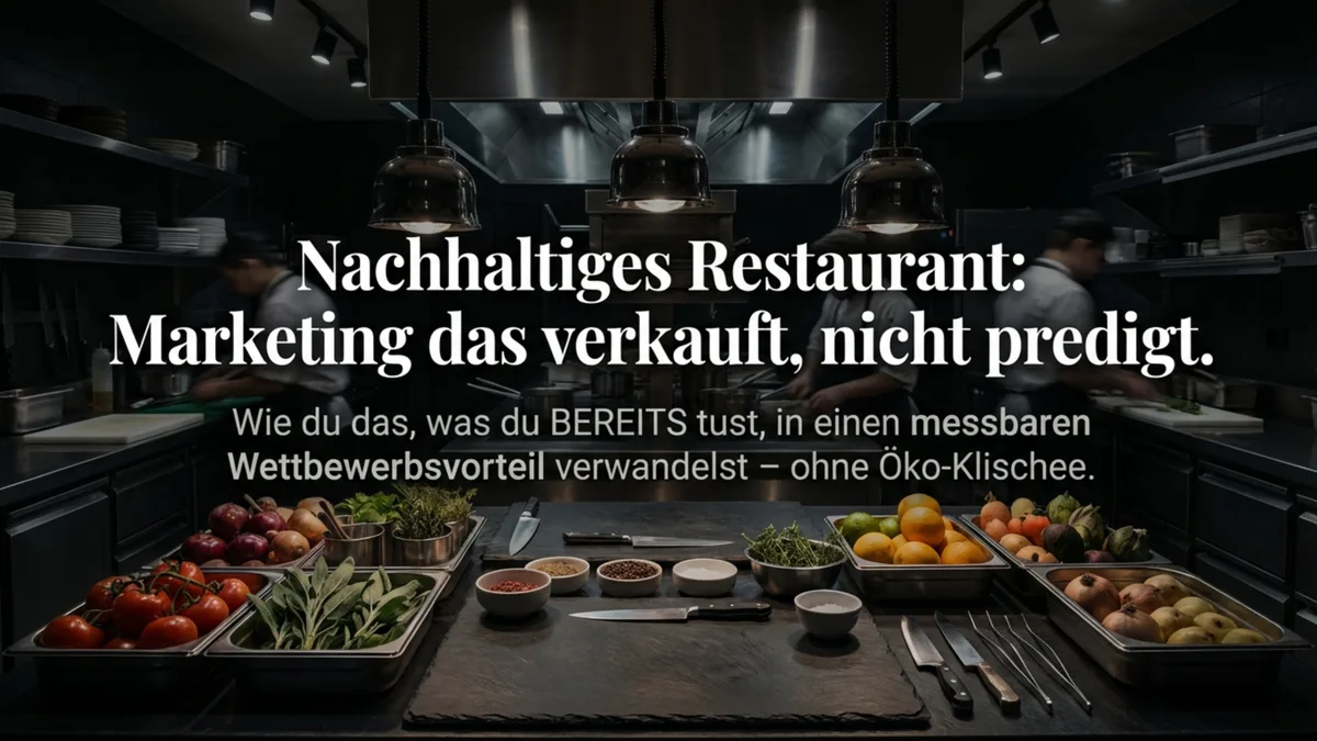 Nachhaltiges Restaurant: Marketing das verkauft, nicht predigt