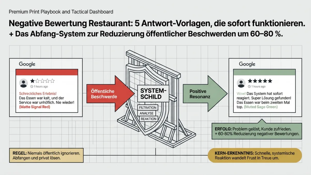 Negative Bewertung Restaurant: 5 Antwort-Vorlagen die sofort funktionieren