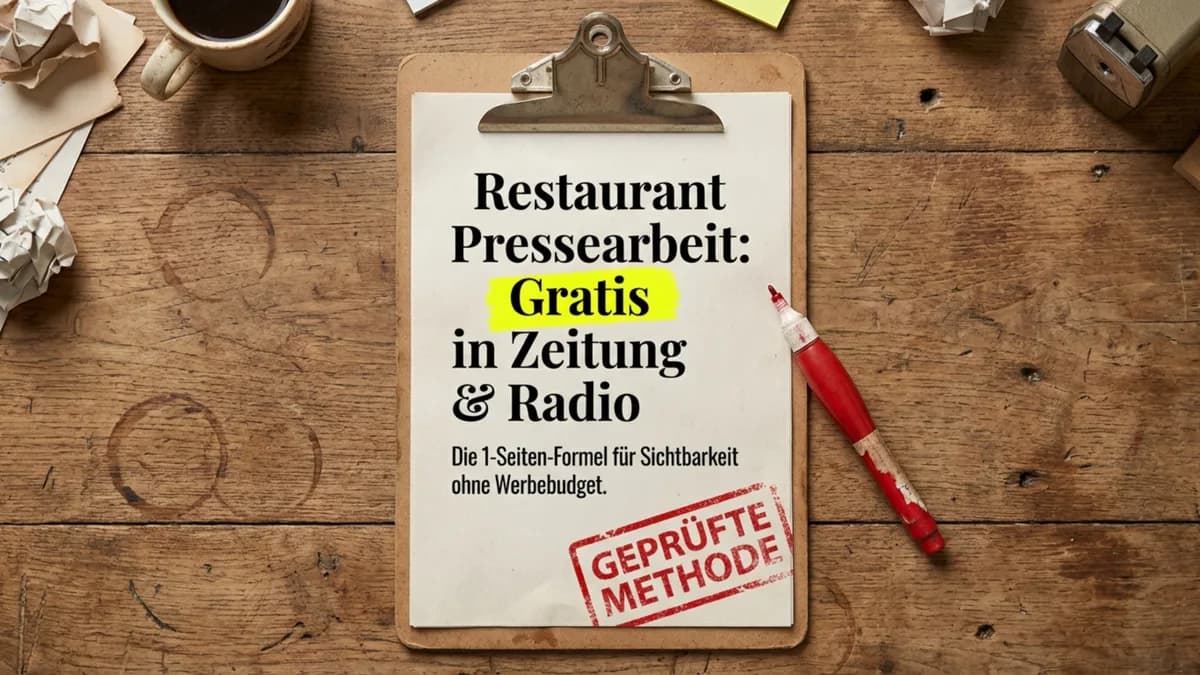Restaurant Pressearbeit: Gratis in Zeitung & Radio – die 1-Seiten-Formel