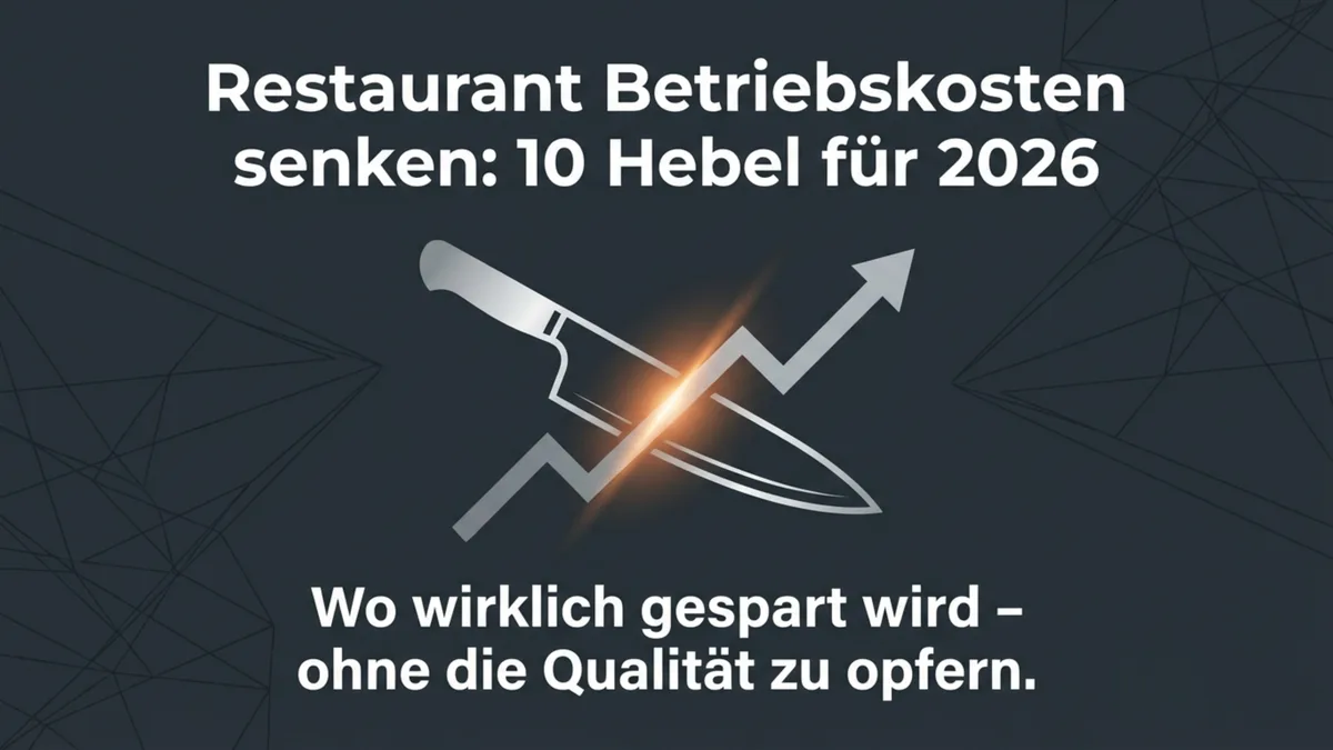 Restaurant-Betriebskosten senken: 10 Hebel, 8–22 % in 6 Monaten