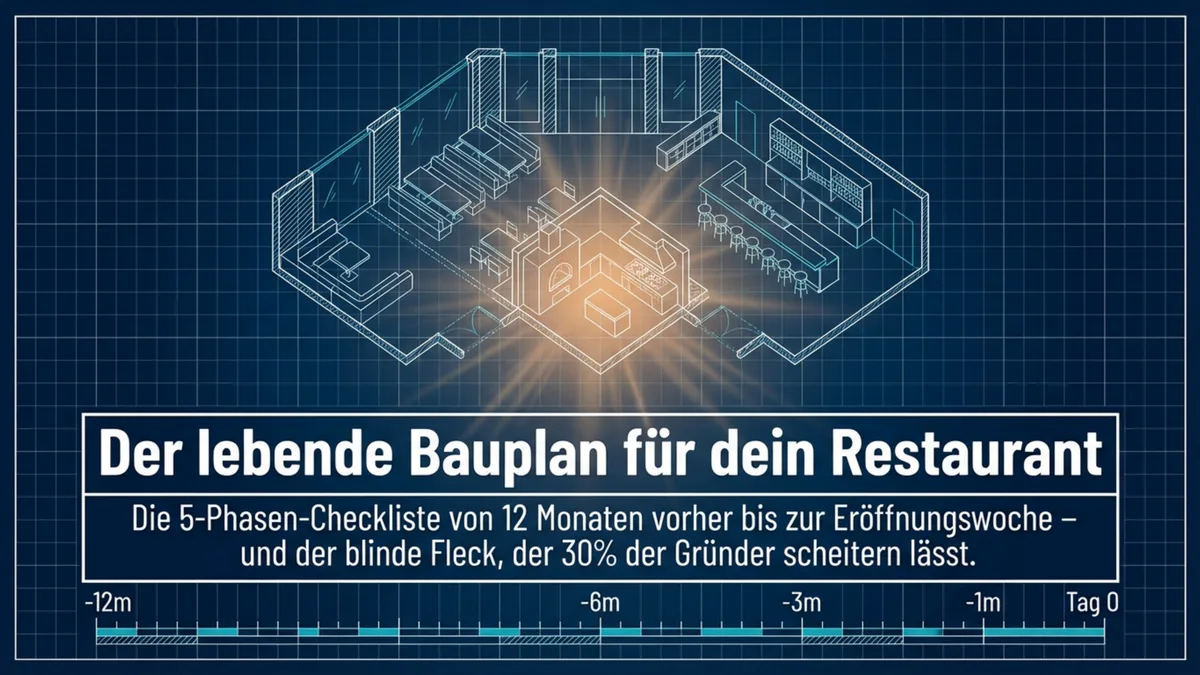 Restaurant eroeffnen Checkliste: 5 Phasen von 12 Monate vorher bis zur Eroeffnungswoche