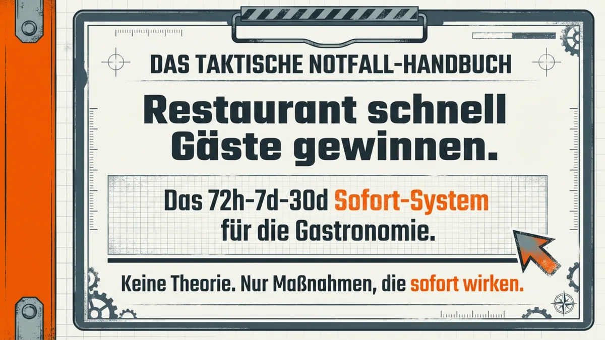 Restaurant schnell Gäste gewinnen: Das 72h-7d-30d Sofort-System