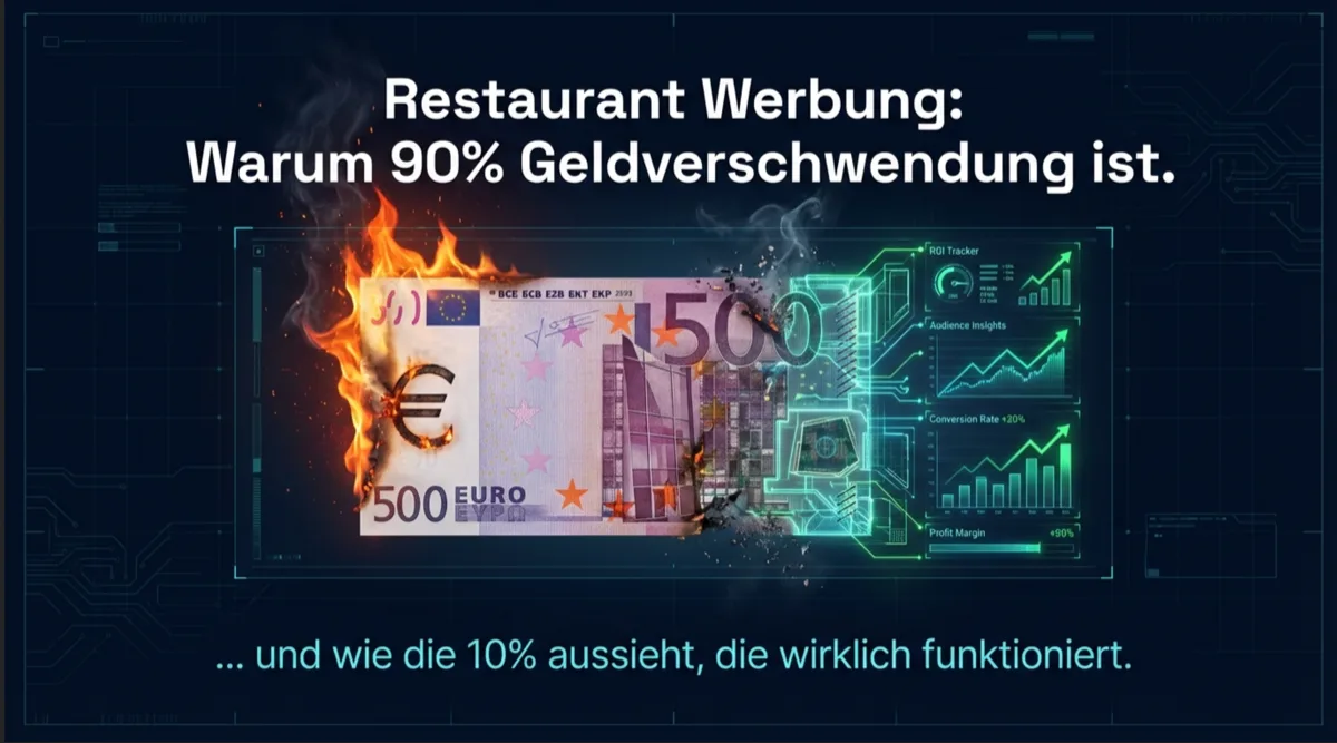 Restaurant Werbung 2026: Die Werbe-Kosten-Falle – warum 90 % Budget verbrannt werden (und das 10 %-System das funktioniert)