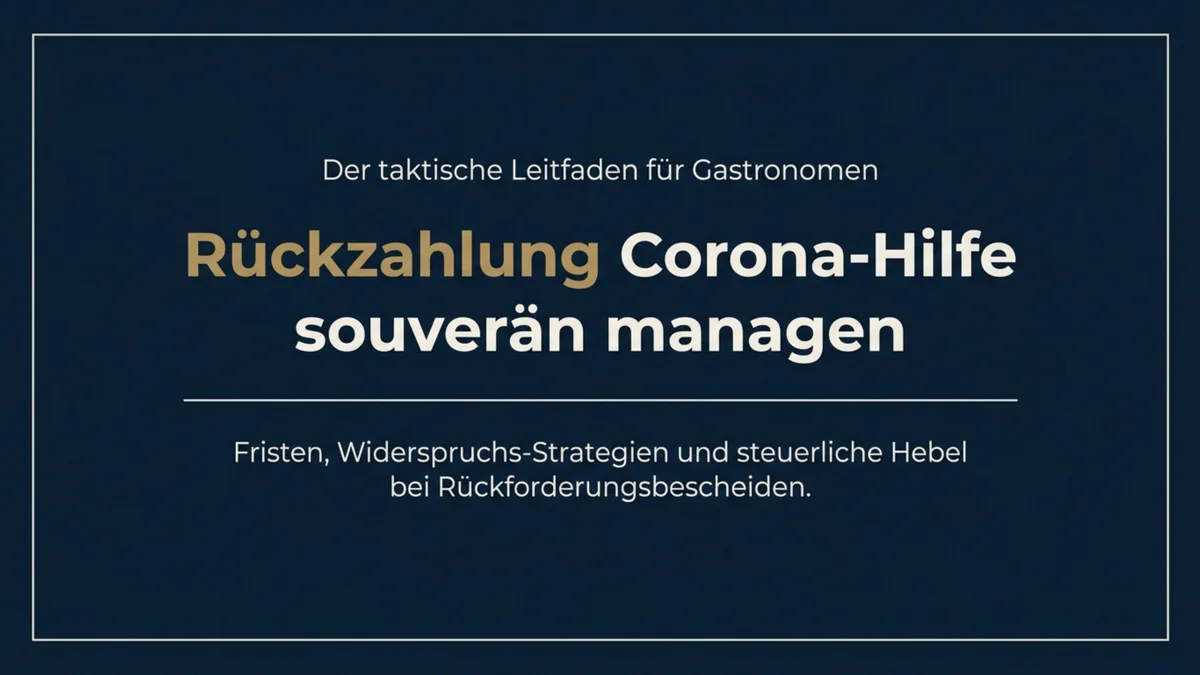 Rückzahlung Corona-Hilfe: Was Gastronomen jetzt wissen müssen