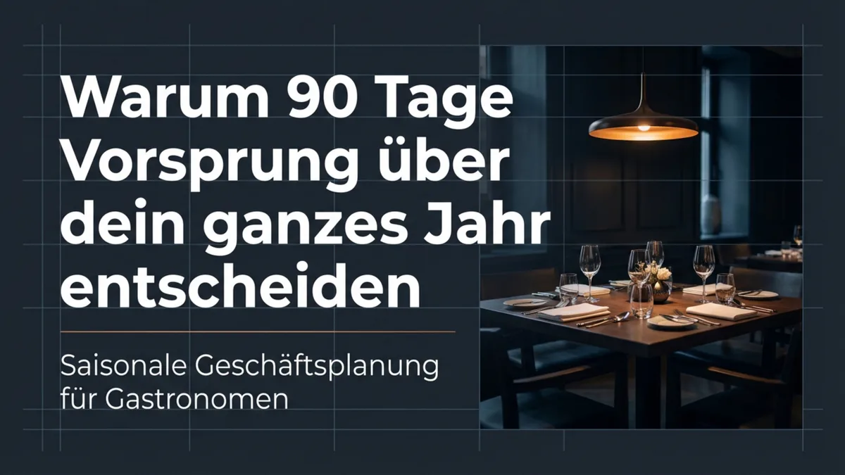 Saisonale Geschäftsplanung Restaurant: Warum 90 Tage Vorsprung über dein ganzes Jahr entscheiden