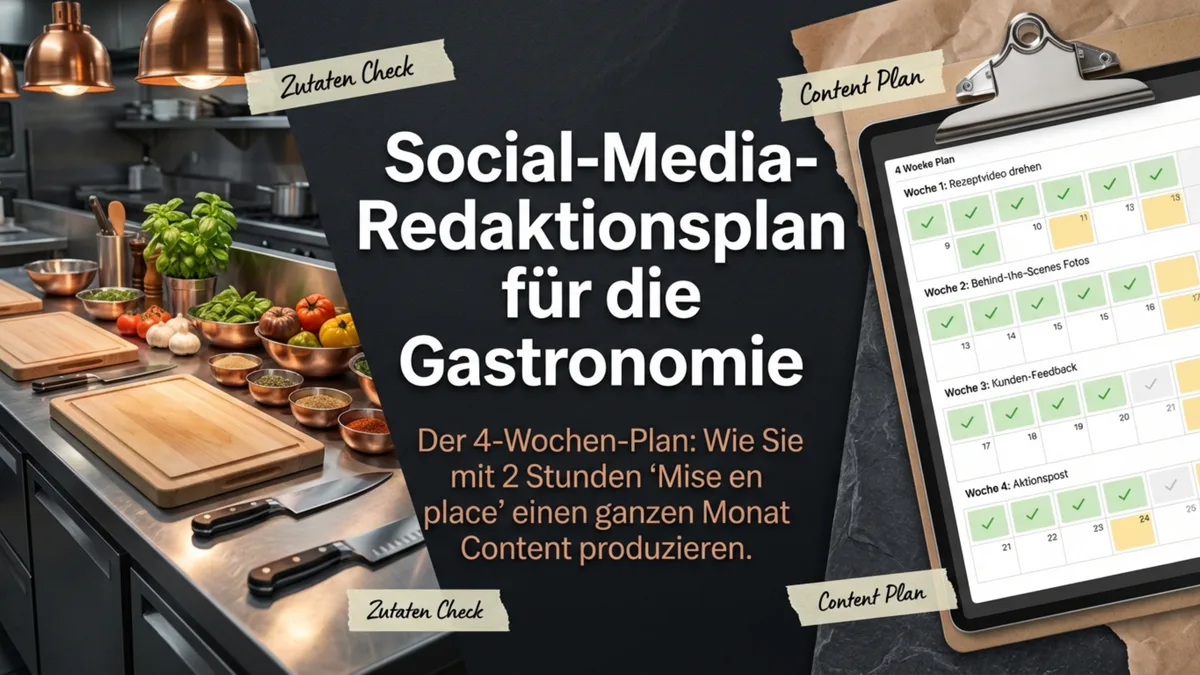 Social-Media-Redaktionsplan Gastronomie: 4-Wochen-Plan für Restaurants