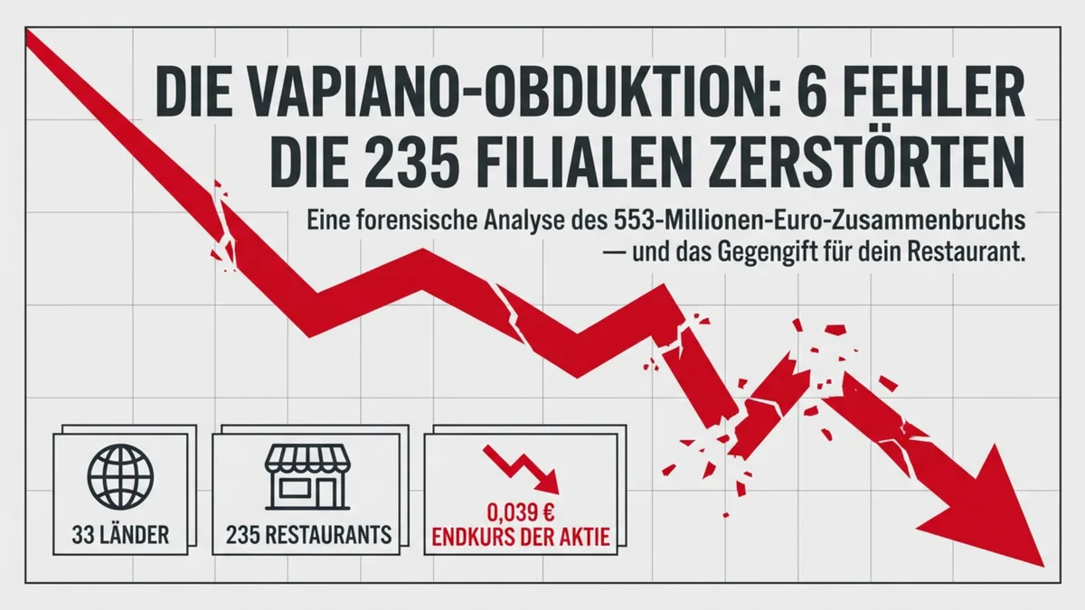 Vapiano Insolvenz: 6 Fehler die 235 Filialen zerstörten – und was du daraus lernst