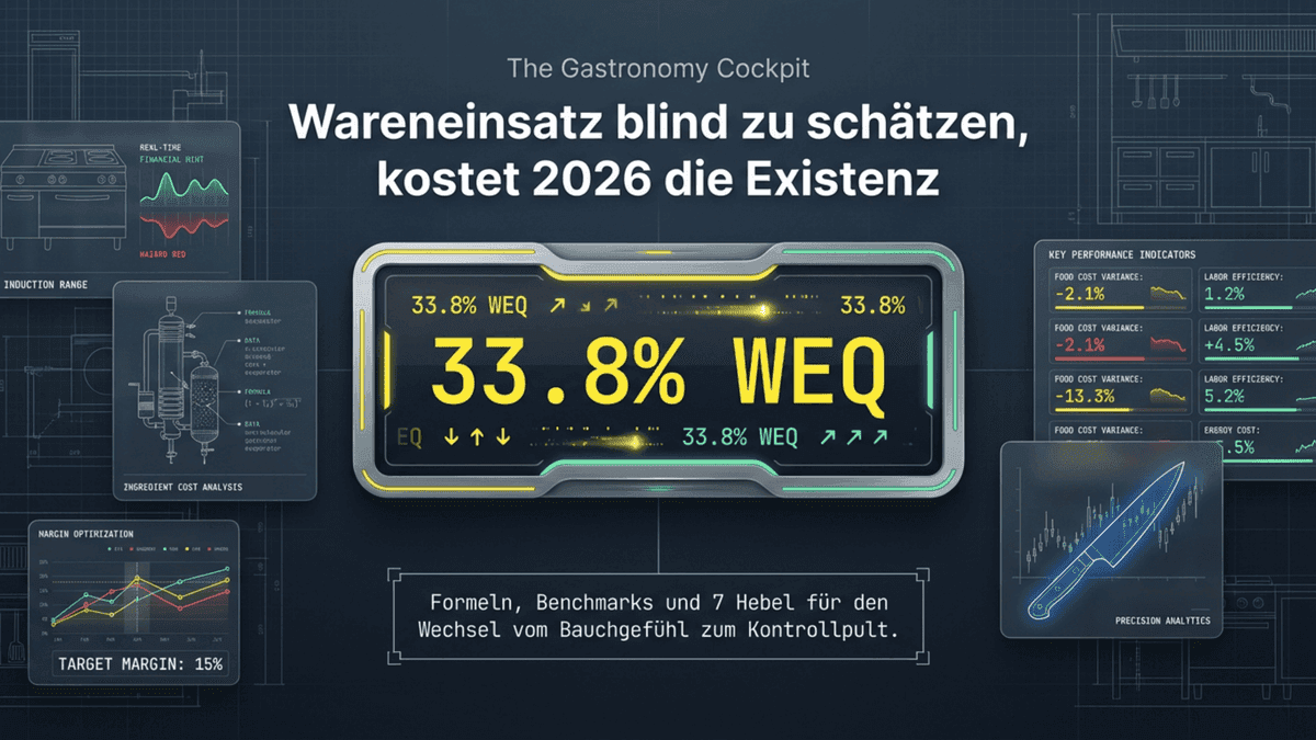 Wareneinsatz Gastronomie berechnen: Formel + Benchmark + 7 Hebel