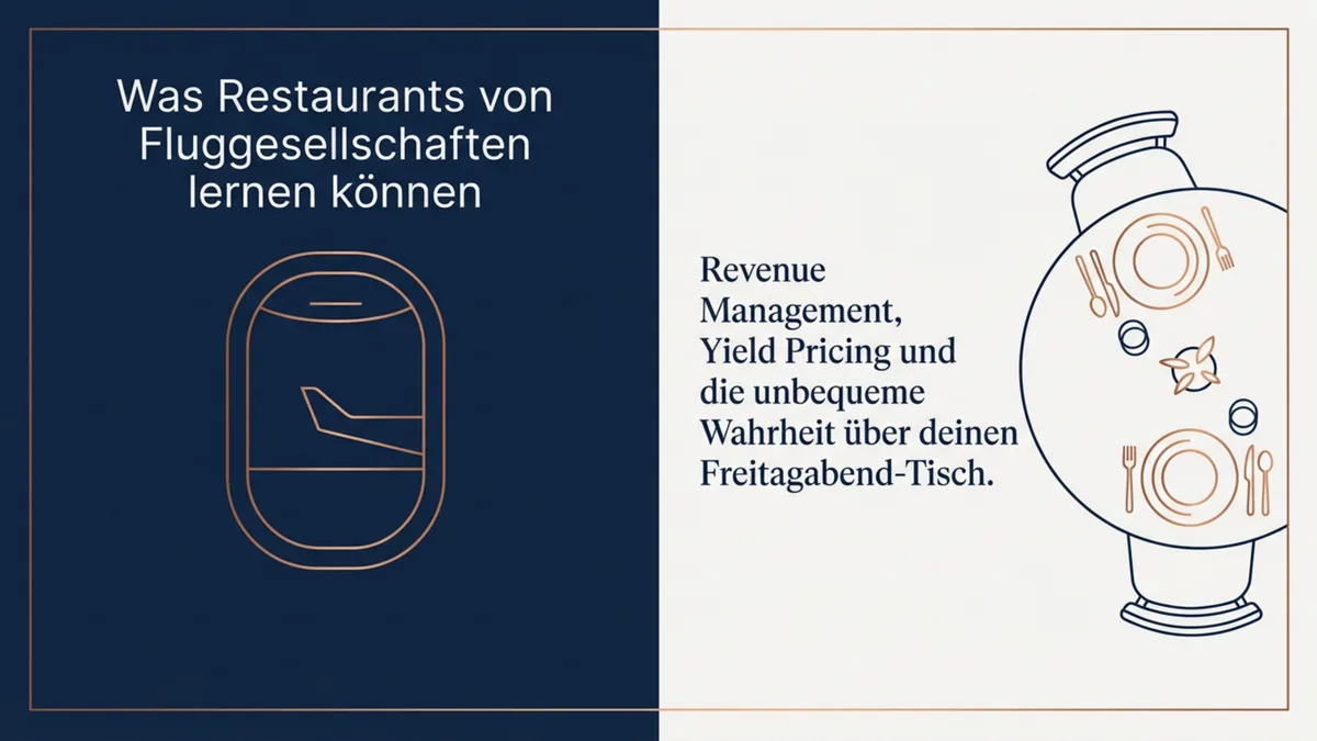 Was Restaurants von Fluggesellschaften lernen können: Revenue Management, Yield Pricing und warum dein Freitagabend-Tisch mehr wert ist als dein Dienstagnachmittag