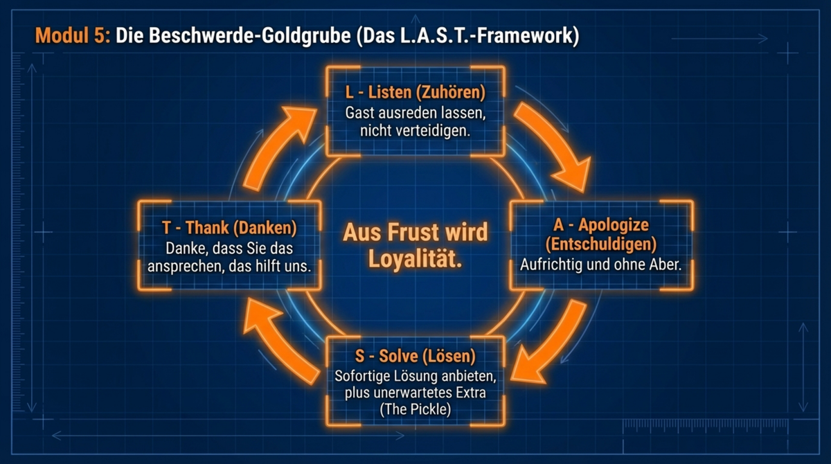 Die 10 Schritte der Service-Exzellenz: Vom Empfang über Upselling-Treppe und Peak bis zur Peak-End-Verabschiedung