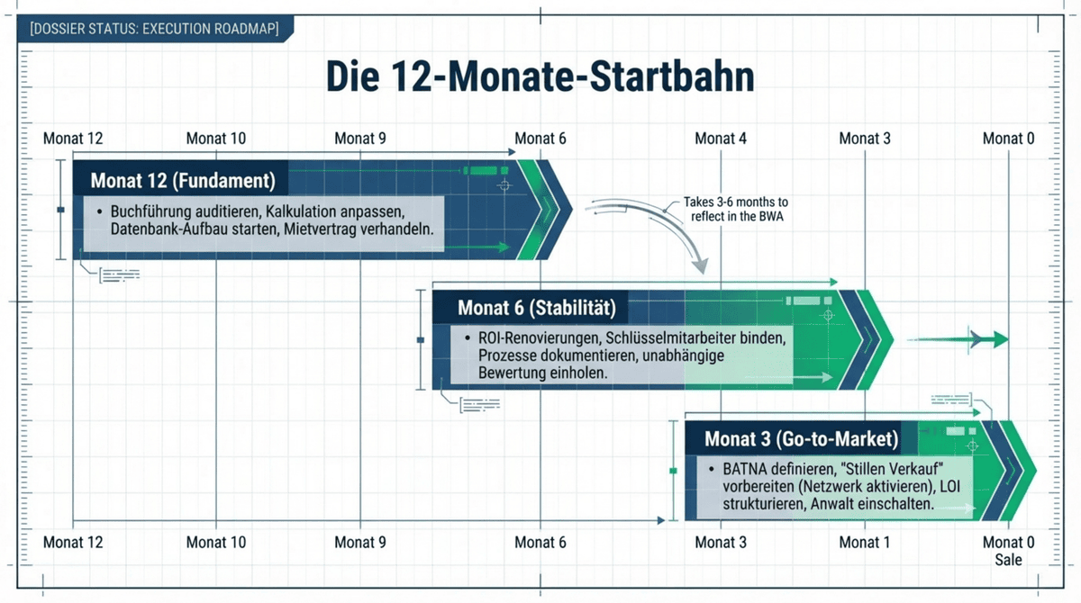 12-Monate-Fahrplan zum maximalen Restaurant-Verkaufspreis: Fundament, Stabilität und Go-to-Market