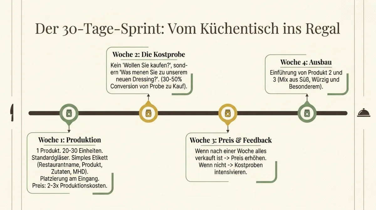 30-Tage-Sprint Restaurant Retail: Vom Küchentisch ins Regal in 4 Wochen
