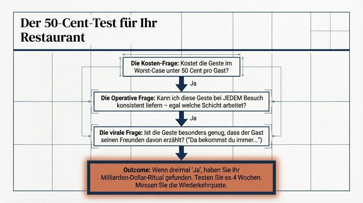 Der 50-Cent-Test für Restaurant-Rituale: Drei Fragen zeigen ob eine Gratis-Geste zu einem profitablen Ritual wird