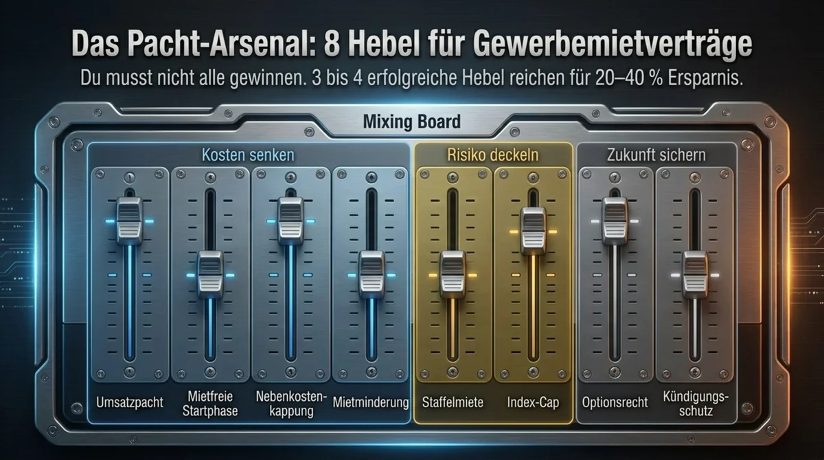 Acht Hebel für Pacht verhandeln in Gewerbemietverträgen