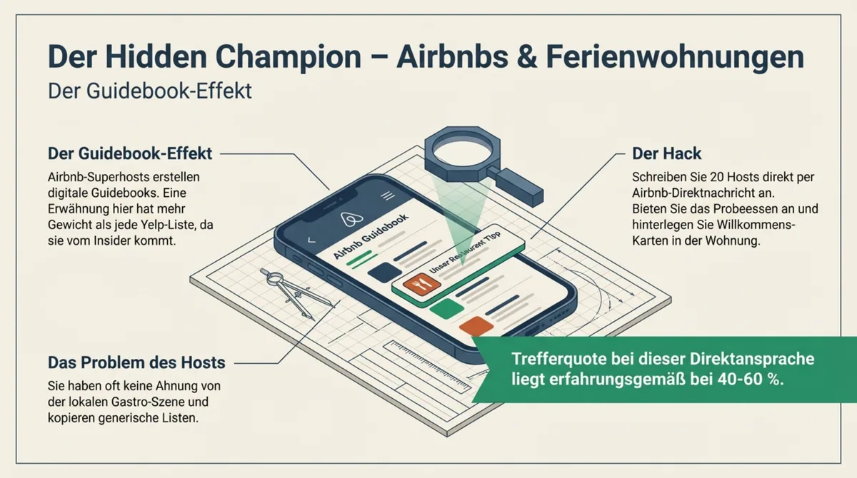 Airbnb Ferienwohnung Restaurant-Kooperation: Der Guidebook-Effekt für mehr Gäste ohne Werbekosten