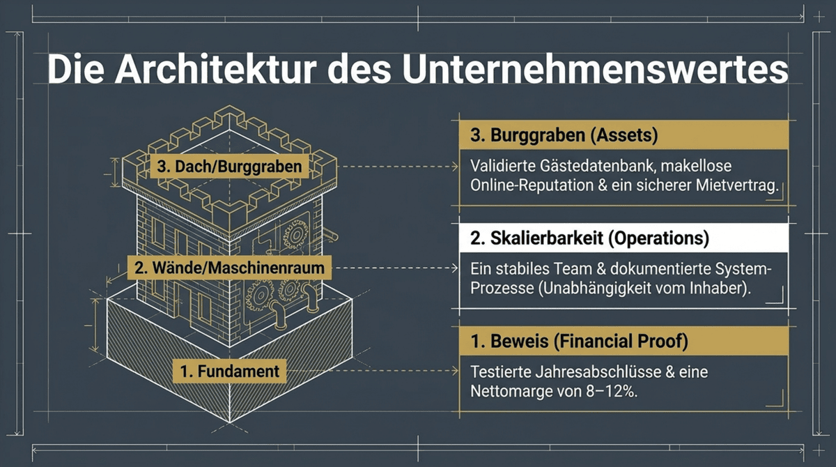 Die Architektur des Unternehmenswertes: Fundament, Skalierbarkeit und Burggraben