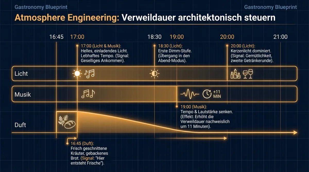 Atmosphere Engineering: Licht, Musik und Duft architektonisch steuern — Verweildauer um 11 Minuten verlängern