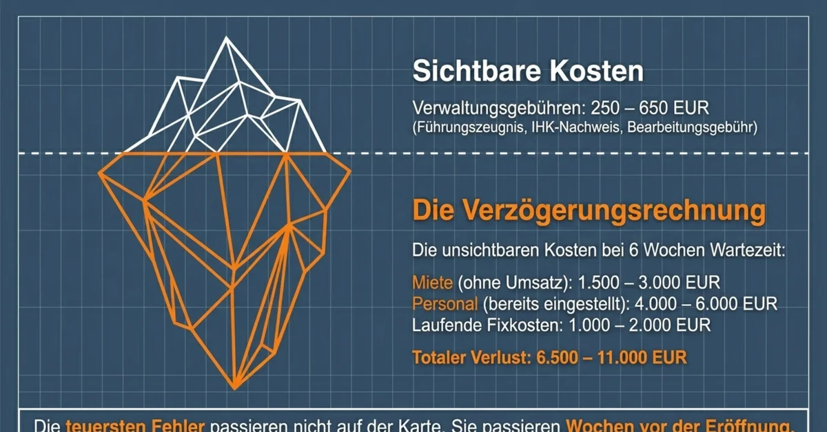Versteckte Kosten Ausschankgenehmigung: Verwaltungsgebühren sichtbar, Verzögerungskosten 6.500–11.000 EUR unsichtbar