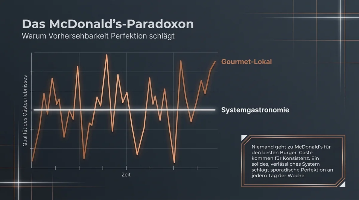 Das McDonald's-Paradoxon: Vorhersehbarkeit schlägt Perfektion – Systemgastronomie versus Gourmet-Lokal im Vergleich
