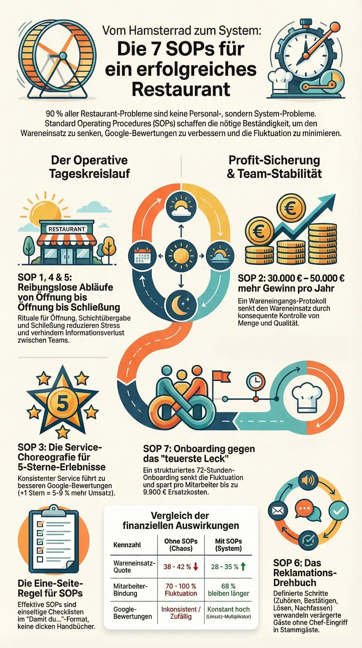 Die 7 SOPs für ein erfolgreiches Restaurant: Vom Hamsterrad zum System