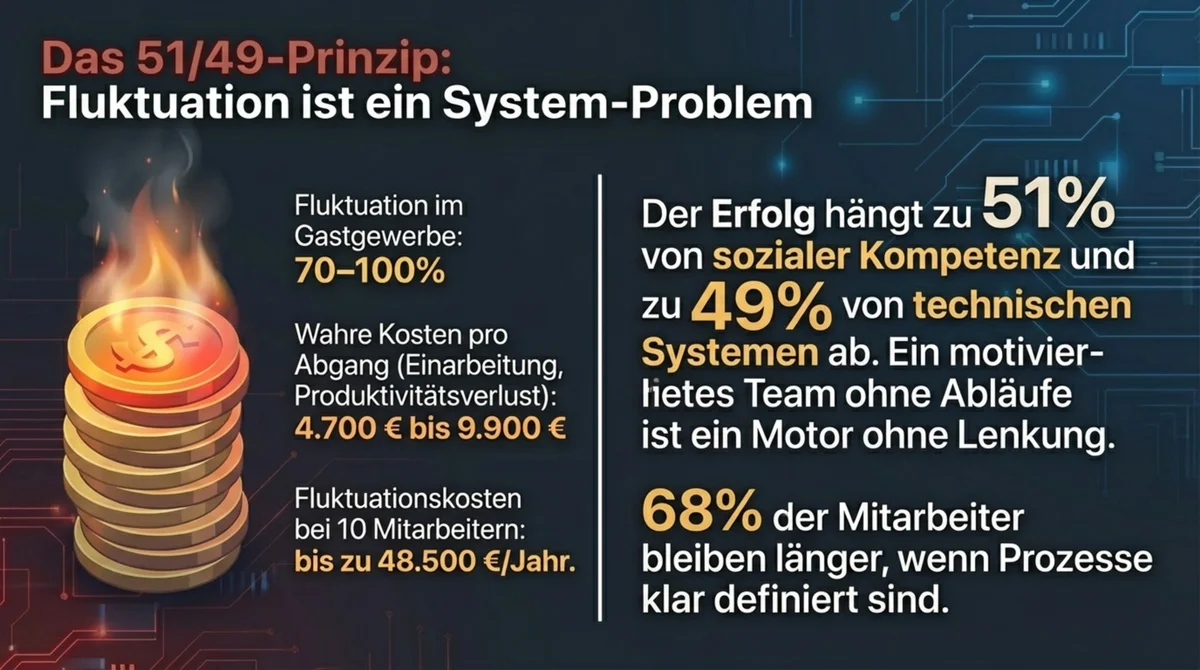 Das 61/69-Prinzip Gastronomie: Fluktuation ist kein HR-Problem sondern ein teures System-Problem