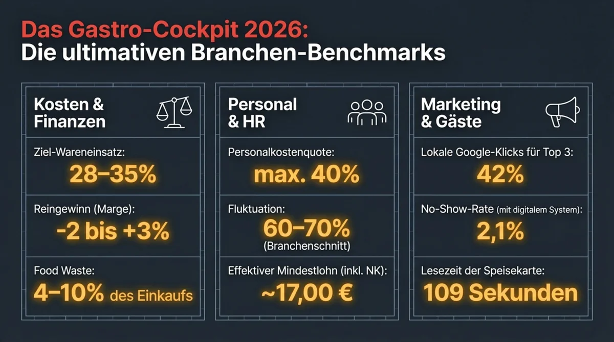 Das Gastro-Cockpit 2026: Branchen-Benchmarks Kosten, Personal und Marketing auf einem Dashboard