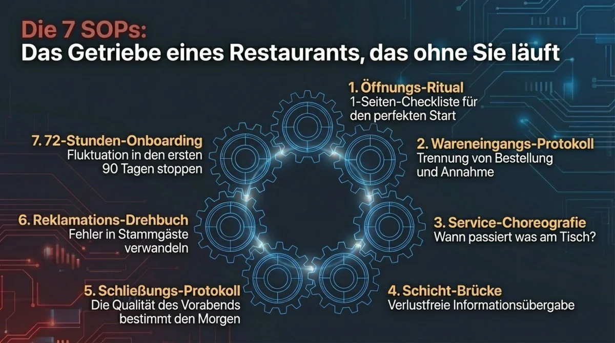 Die 7 SOPs der Gastronomie: Das Getriebe eines Restaurants das ohne den Inhaber läuft