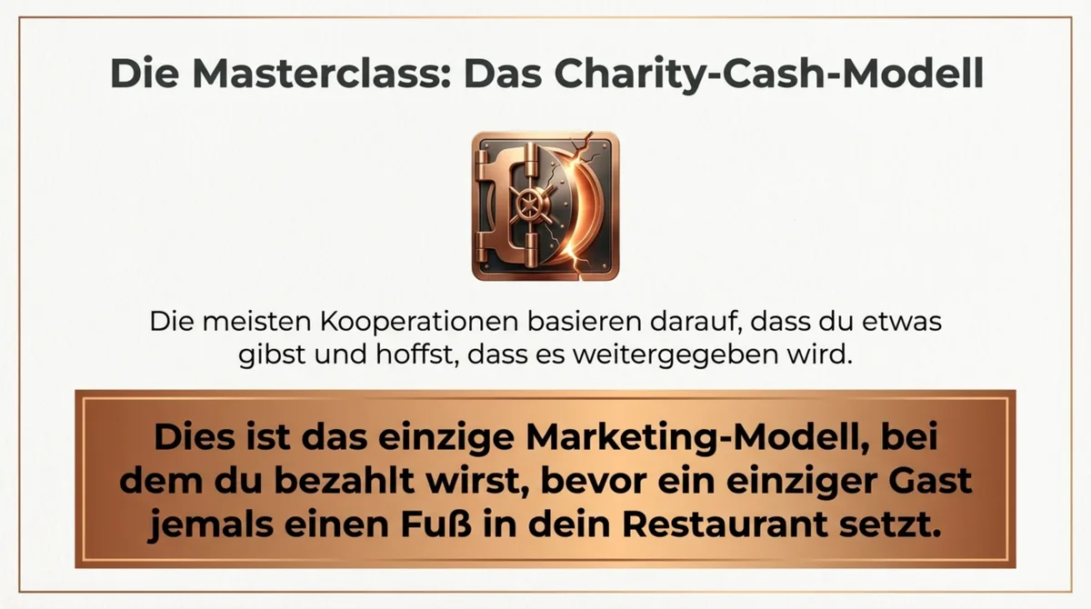 Charity-Cash-Modell Restaurant: Gutscheine an Vereine verkaufen und Cash kassieren bevor der erste Gast kommt