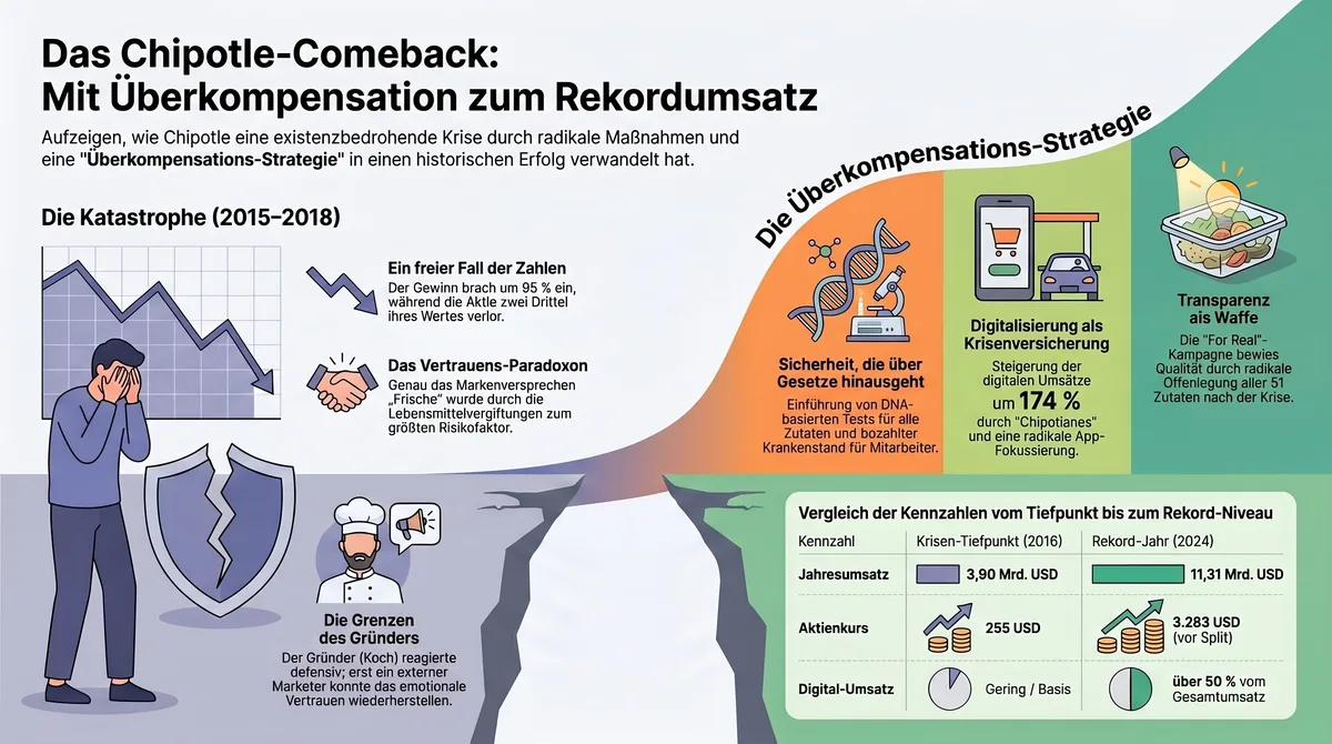 Chipotle Comeback Infografik: Überkompensation und Rekordumsatz – die komplette Strategie auf einen Blick