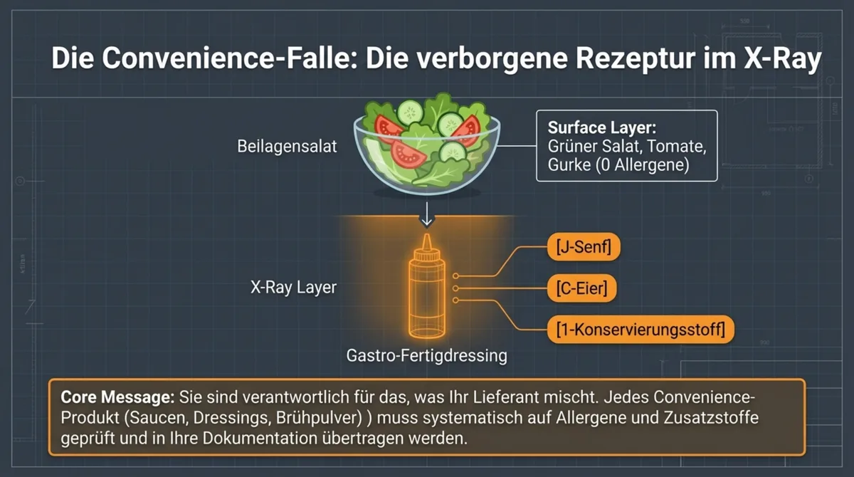 Die Convenience-Falle: Versteckte Allergene im Fertigdressing — Senf, Eier und Konservierungsstoffe im Beilagensalat