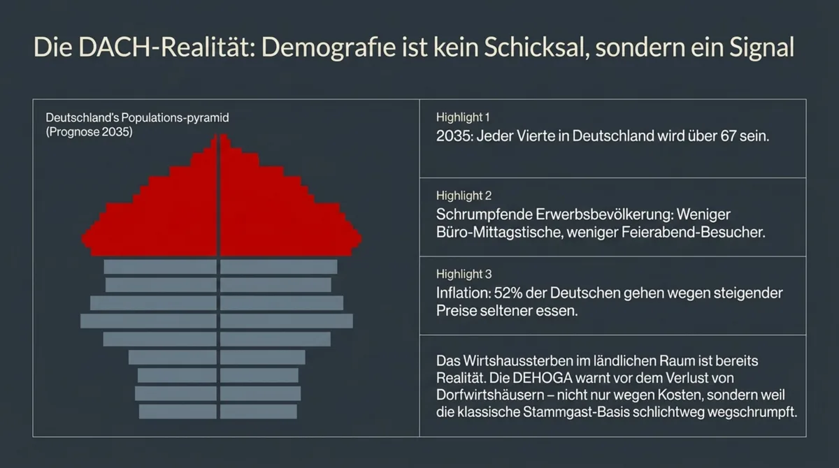 DACH-Realität: Deutsche Bevölkerungspyramide 2035 – schrumpfende Stammgast-Basis in der Gastronomie