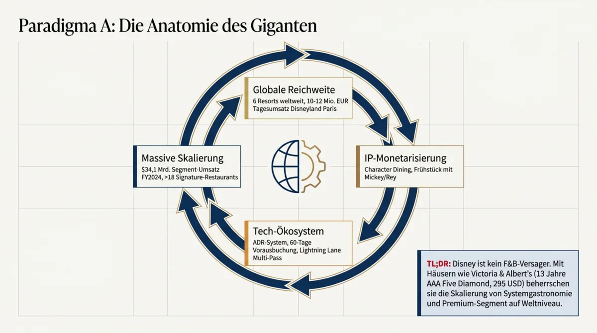 Die Anatomie des Disney F&B-Giganten: Globale Reichweite, IP-Monetarisierung, Tech-Ökosystem und 34,1 Mrd. USD Segment-Umsatz FY2024