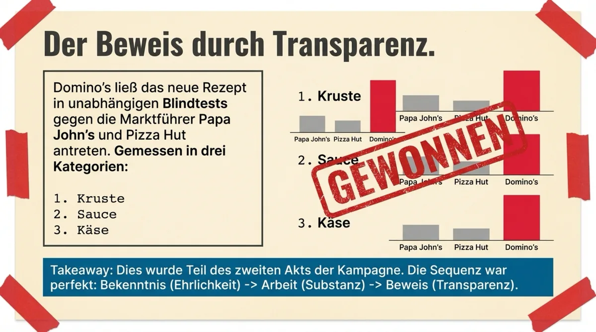 Dominos gewinnt Blindtest gegen Papa Johns und Pizza Hut in allen drei Kategorien: Kruste, Sauce und Käse