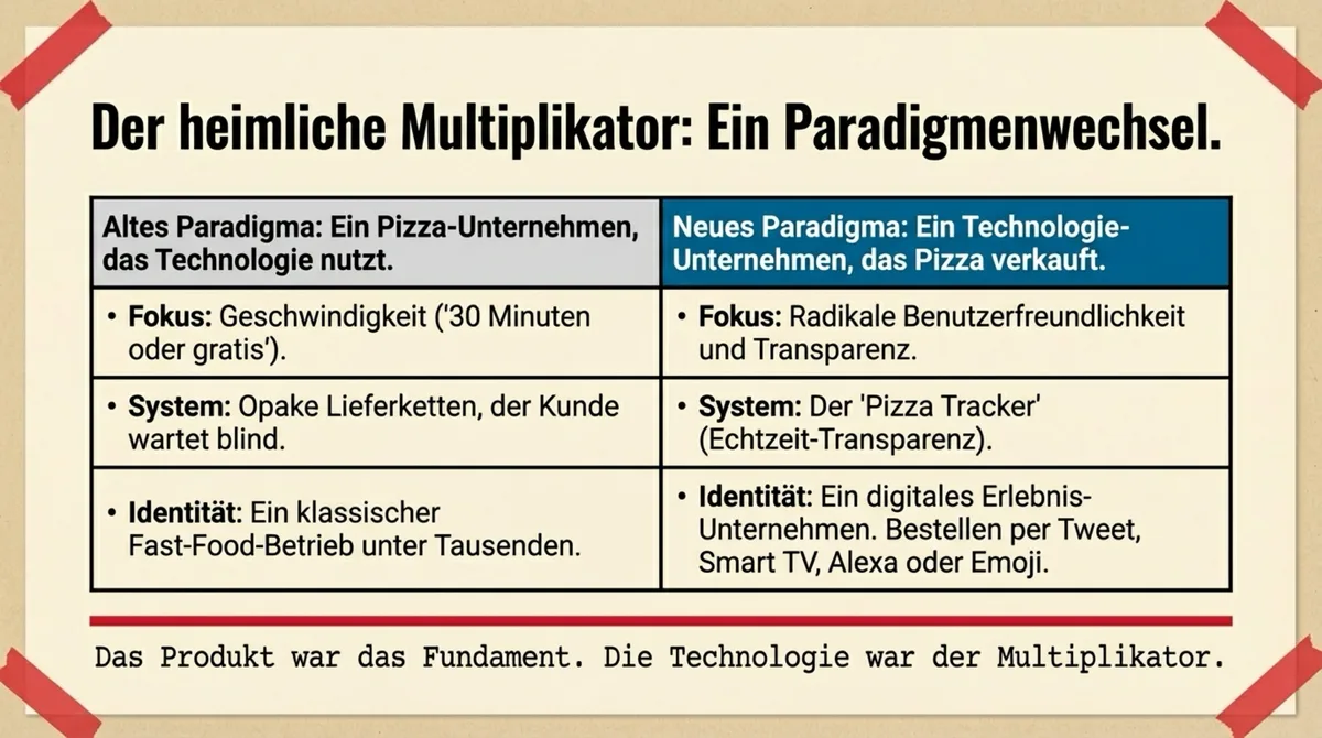 Dominos Paradigmenwechsel: Vom Pizza-Unternehmen das Technologie nutzt zum Technologie-Unternehmen das Pizza verkauft