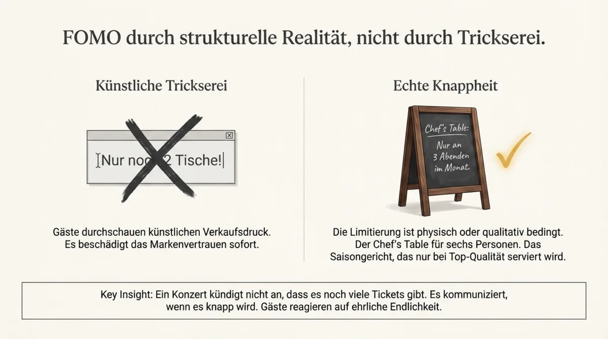 Echte Knappheit Restaurant Marketing: Chef's Table und Saisongericht statt künstlichem Verkaufsdruck