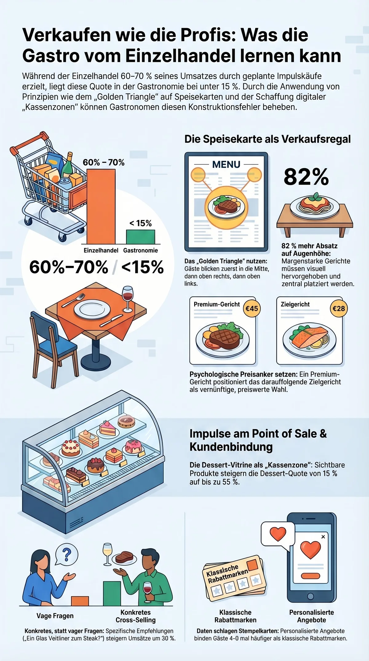 Infografik: Verkaufen wie die Profis – was die Gastronomie vom Einzelhandel lernen kann