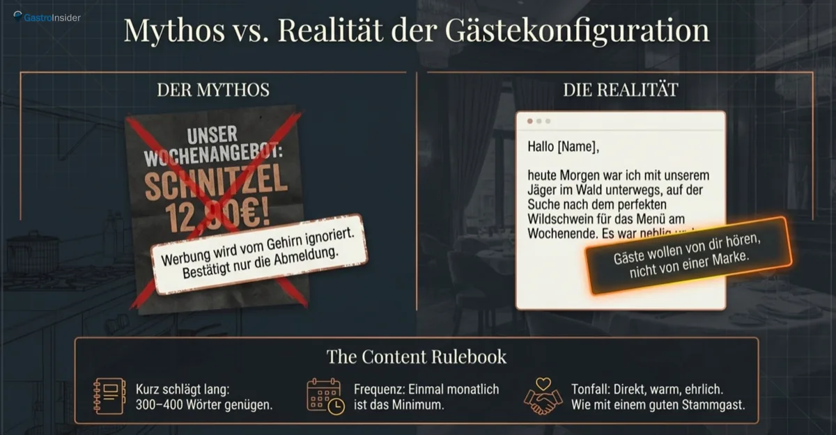 Restaurant Newsletter - Mythos generische Werbung vs persönliche Geschichten