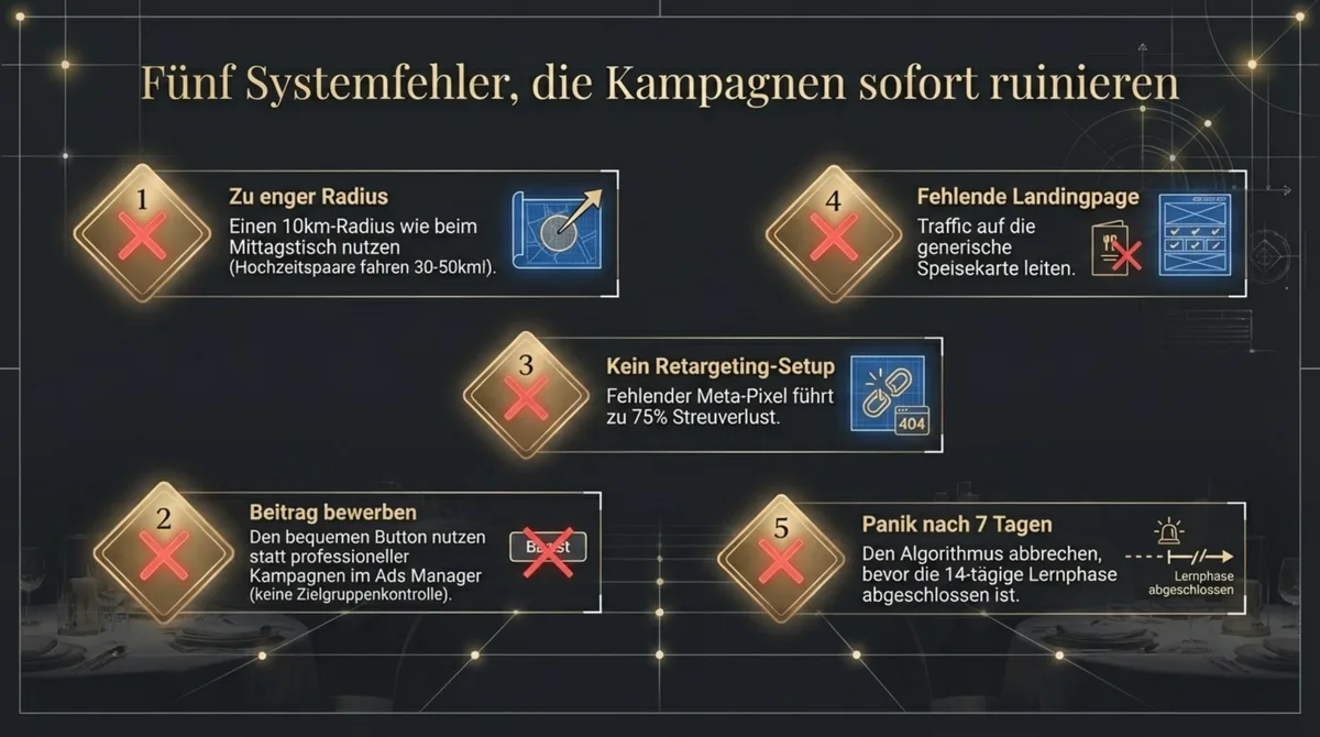 5 Fehler die dein Facebook Ads Budget verbrennen – und die Korrekturen fuer erfolgreiches Hochzeitsmarketing