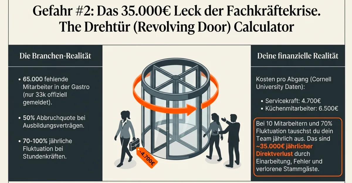 Fachkräftekrise Gastronomie: 35.000 Euro jährlicher Direktverlust durch Mitarbeiterfluktuation