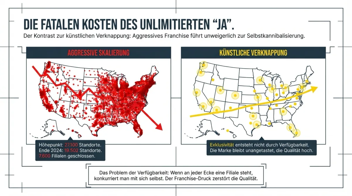 Die fatalen Kosten des unlimitierten Ja: Subway 27.100 Standorte mit 7.600 Schließungen vs. In-N-Out 433 stabile Standorte