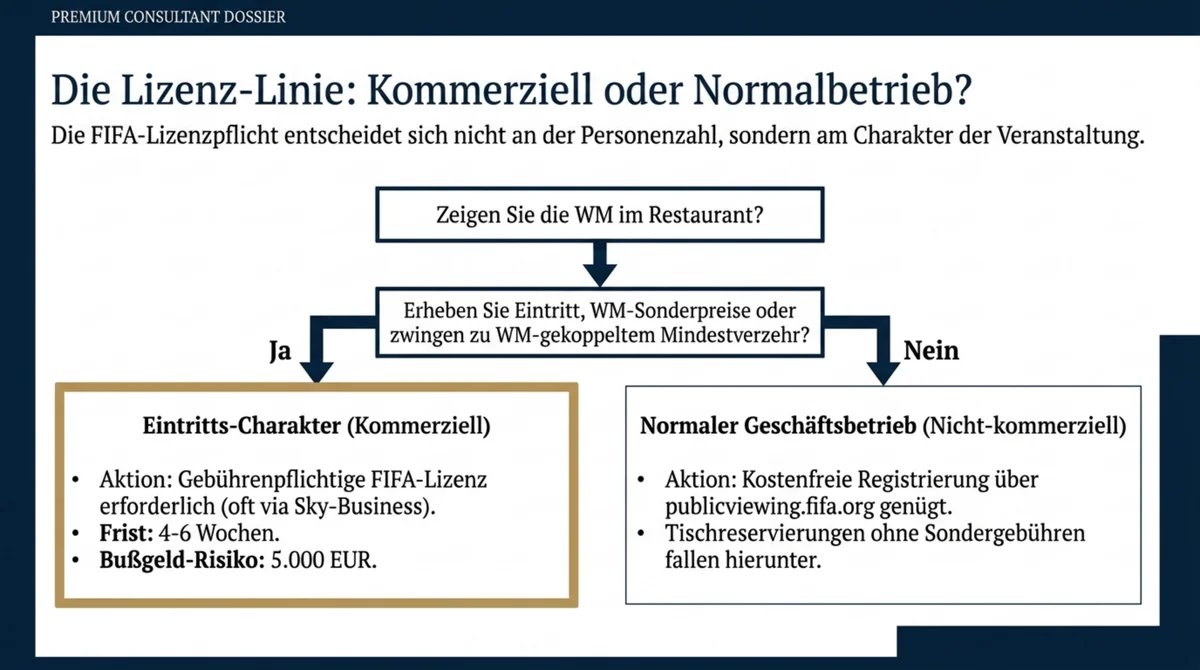 FIFA-Lizenz-Linie beim Public Viewing – kommerziell oder normaler Geschäftsbetrieb