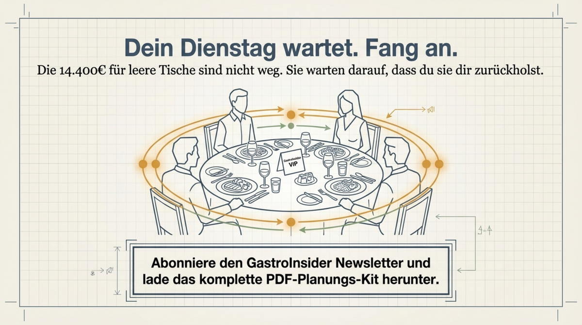 Der Flywheel-Effekt: Events füllen Wochentage, Abende generieren VIP-Daten, Daten treiben reguläre Besuche, Stammgäste buchen Firmenfeiern